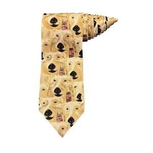 Coca Cola Polar Bears Glass Bottle Vintage Novelty Necktie 100% Silk 90’s